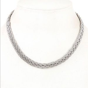 Braided choker (silver)